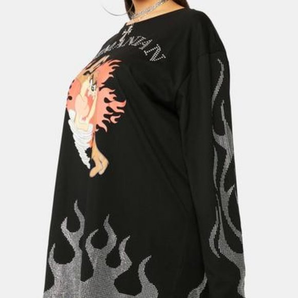 Tops - PLUS MAJOR LOONIE  CAT-TAZ-TROPHE RHINESTONE GRAPHIC TEE ( BRAND NEW !!! )